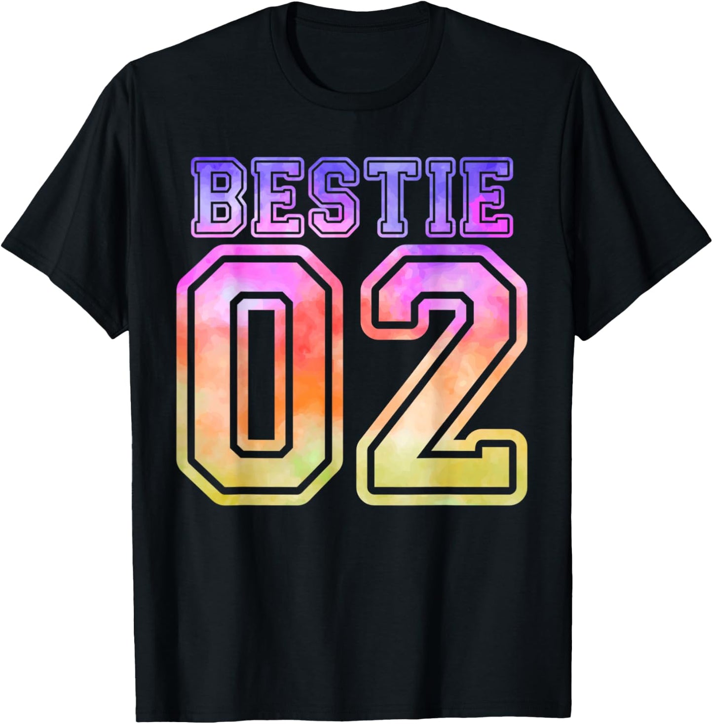 Funny BFF 02 Matching Best Friend Bestie Tie Dye T-Shirt - T-Shirt | Black