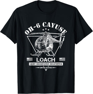 OH-6 "Loach" Cayuse Helicopter T-Shirt - T-Shirt | Black
