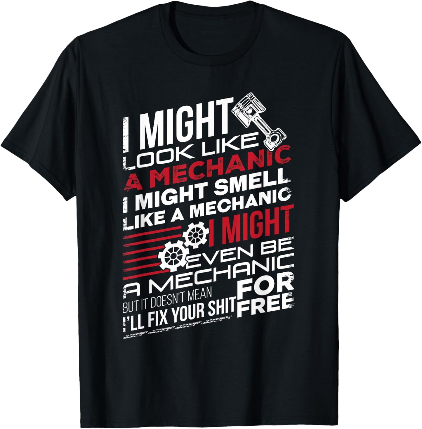 I Smell Like Mechanic Funny Auto Mechanic Dad Father T-Shirt - T-Shirt | Black