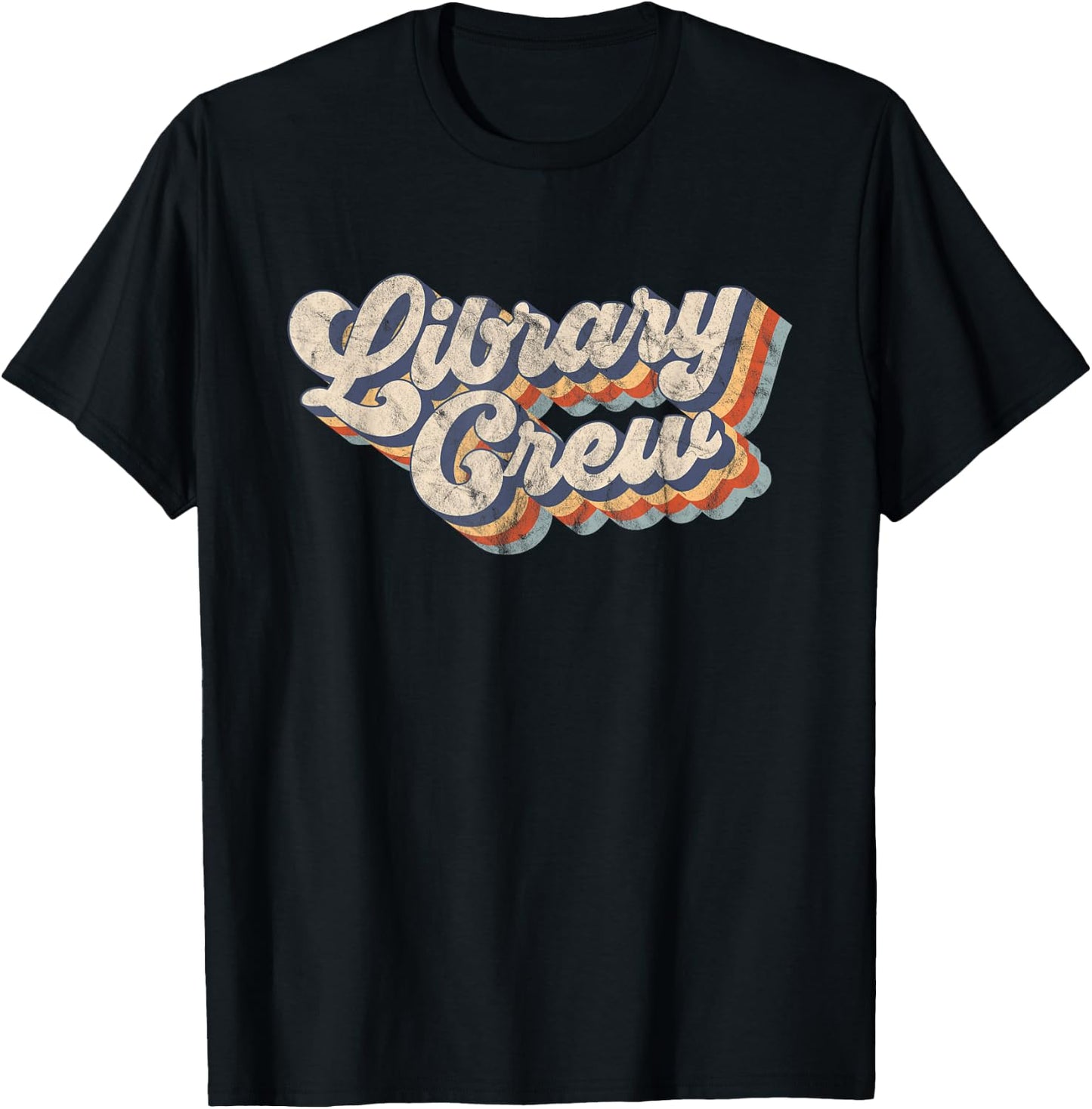 Library Crew Librarian Bookworm Vintage Retro Men T-Shirt - T-Shirt | Black