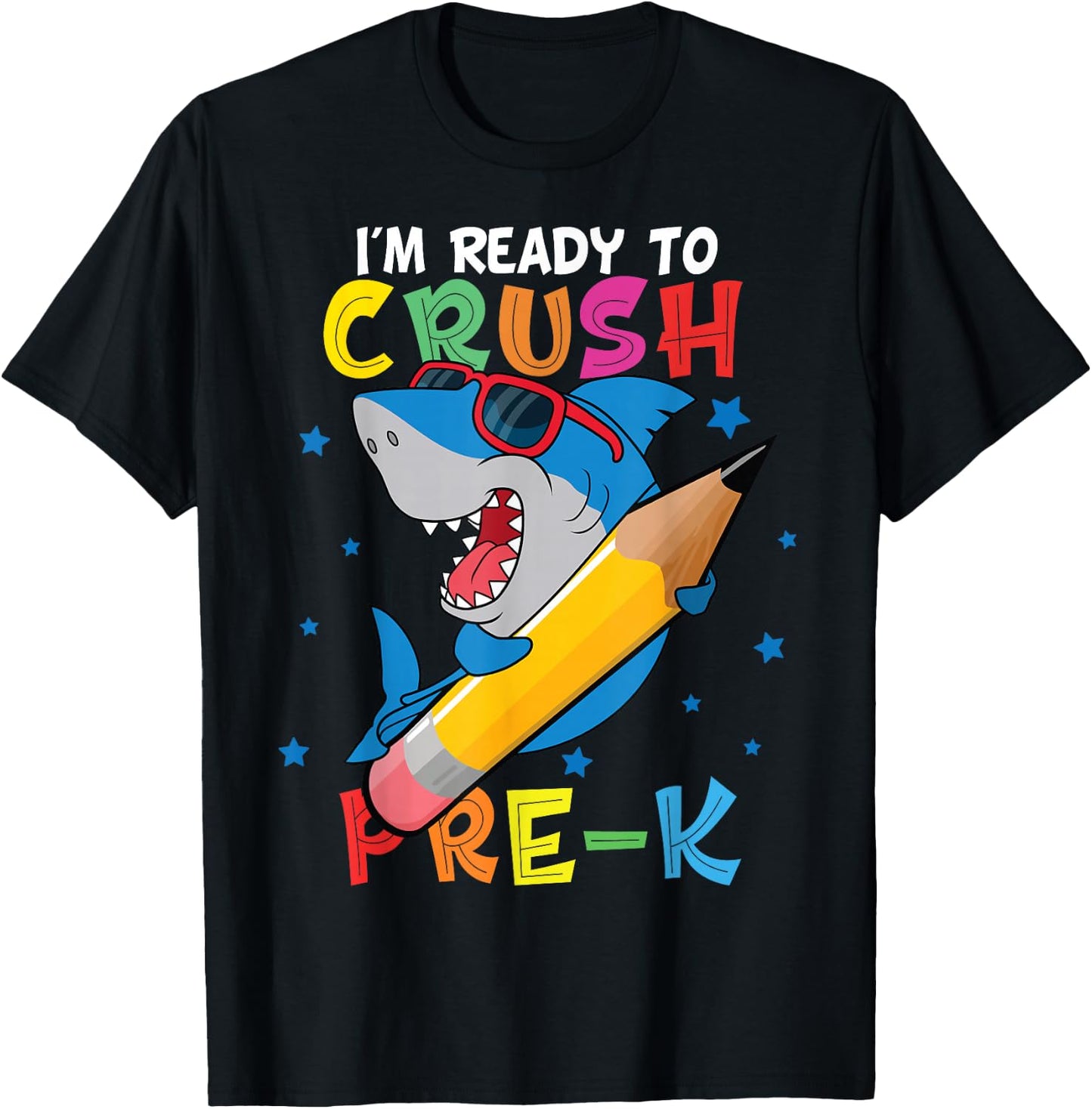 I'm Ready To Crush pre-k Shark Back to School for boy T-Shirt - T-Shirt | Black