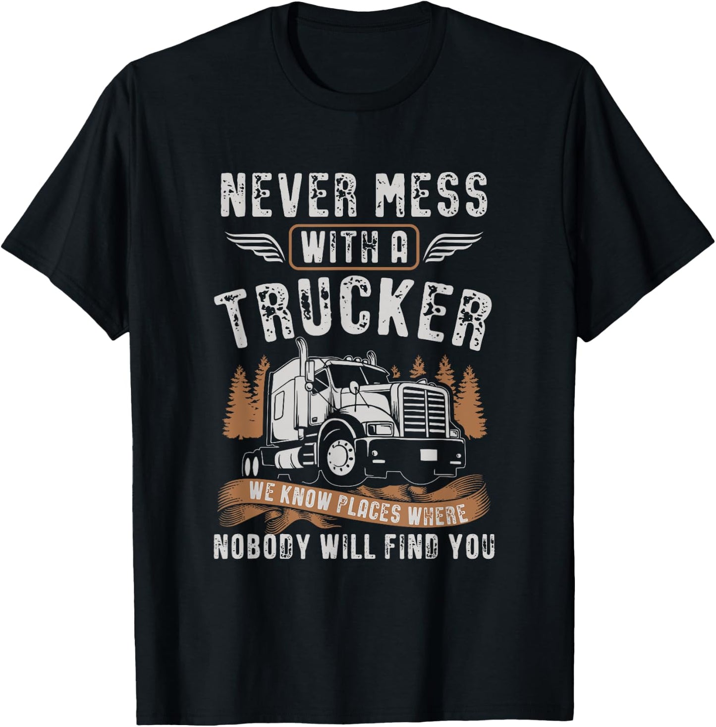 Vintage Trucker Shirt Truck Driving Gift Truck Lover T-Shirt - T-Shirt | Black