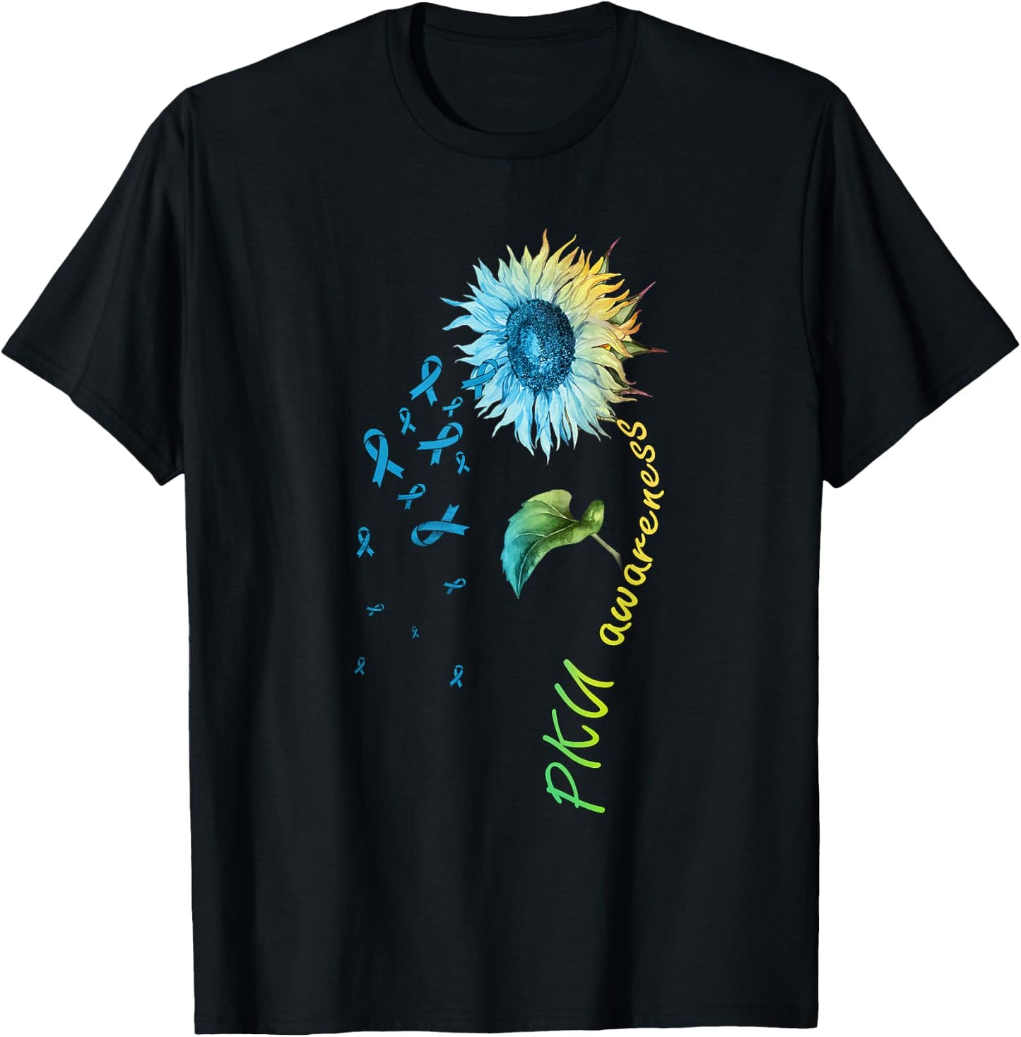 PKU Awareness Sunflower T-Shirt - T-Shirt | Black