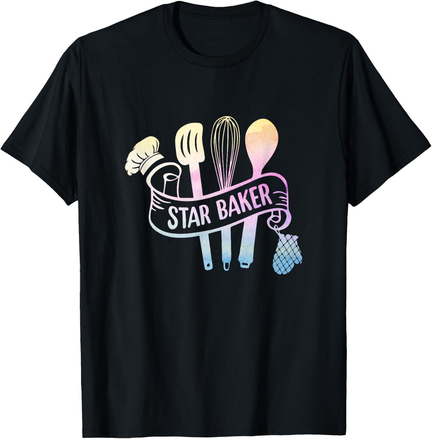 Star Baker Cake Baking Confectioner Cupcake Pastry Caking T-Shirt - T-Shirt | Black