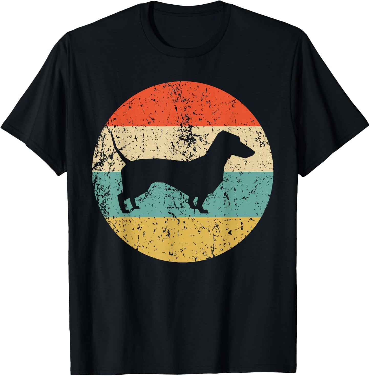 Dachshund Vintage Retro Dachshund Dog Women Girls Kids T-Shirt - T-Shirt | Black
