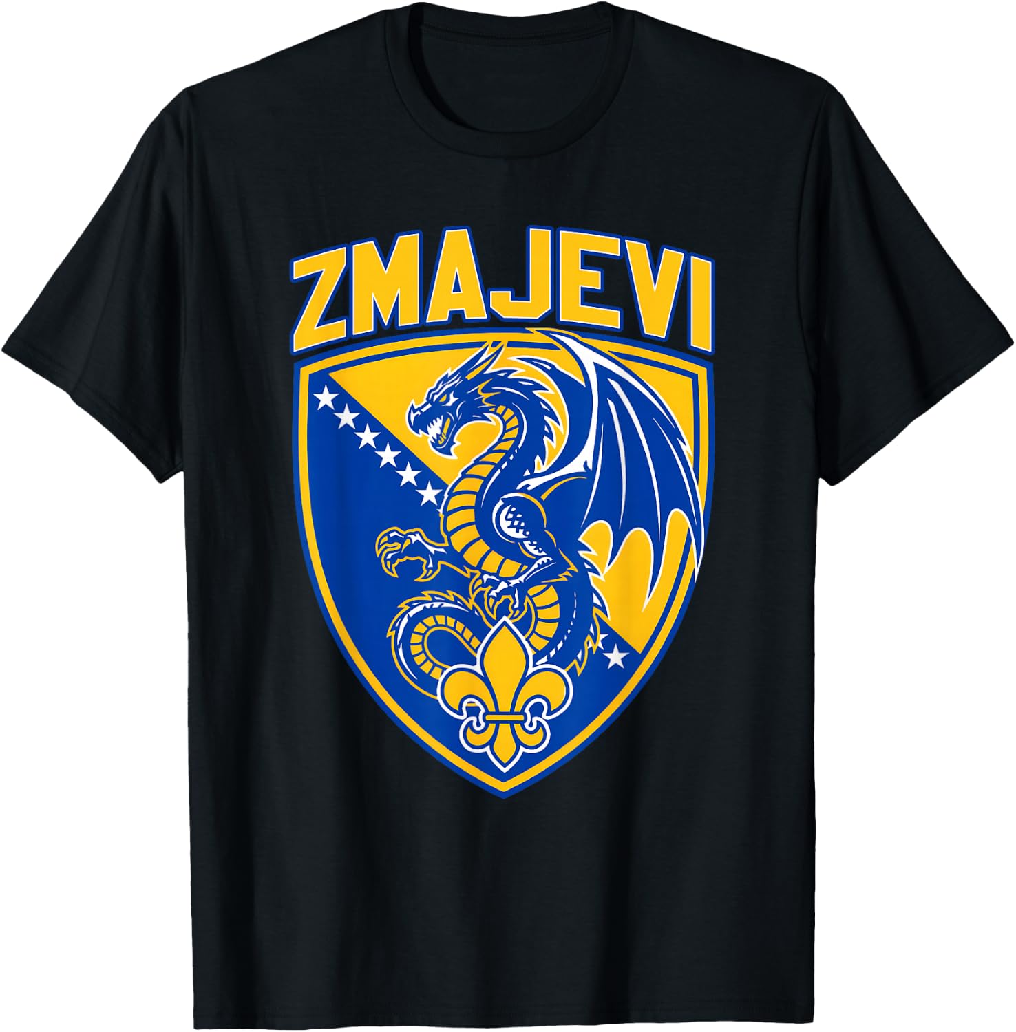 Hajmo Bosno Bosnian Flag Bosnia BiH Bosna i Herzegovina T-Shirt - T-Shirt | Black