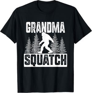 Squatchy Matching Family Bigfoot Shirts Grandma Squatch T-Shirt - T-Shirt | Black