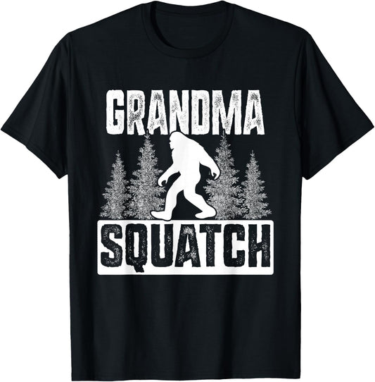 Squatchy Matching Family Bigfoot Shirts Grandma Squatch T-Shirt - T-Shirt | Black