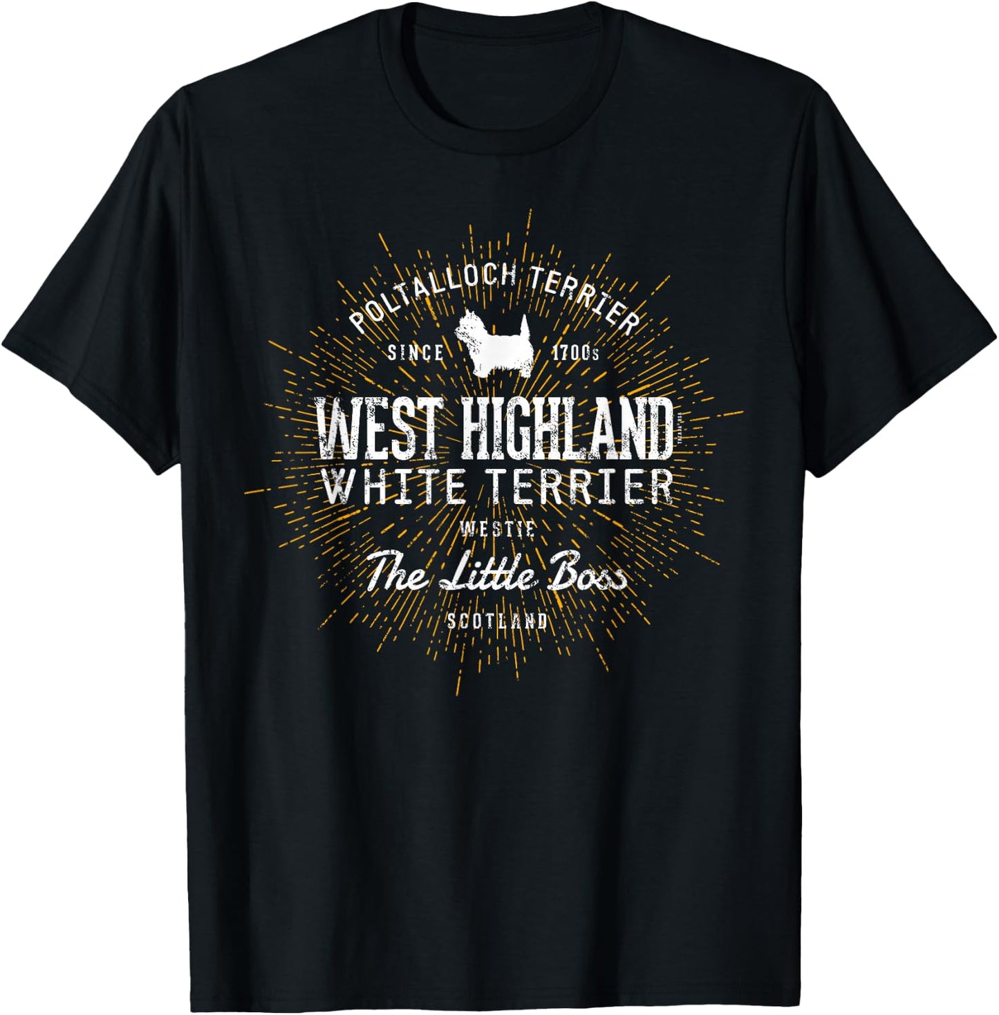 Vintage Westie for Dog Lovers West Highland White Terrier T-Shirt - T-Shirt | Black