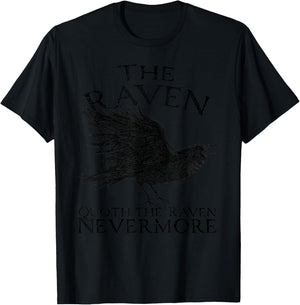The Raven, Edgar Allan Poe, gothic Literature T-Shirt - T-Shirt | Black
