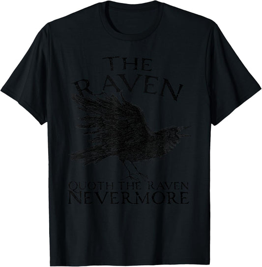 The Raven, Edgar Allan Poe, gothic Literature T-Shirt - T-Shirt | Black