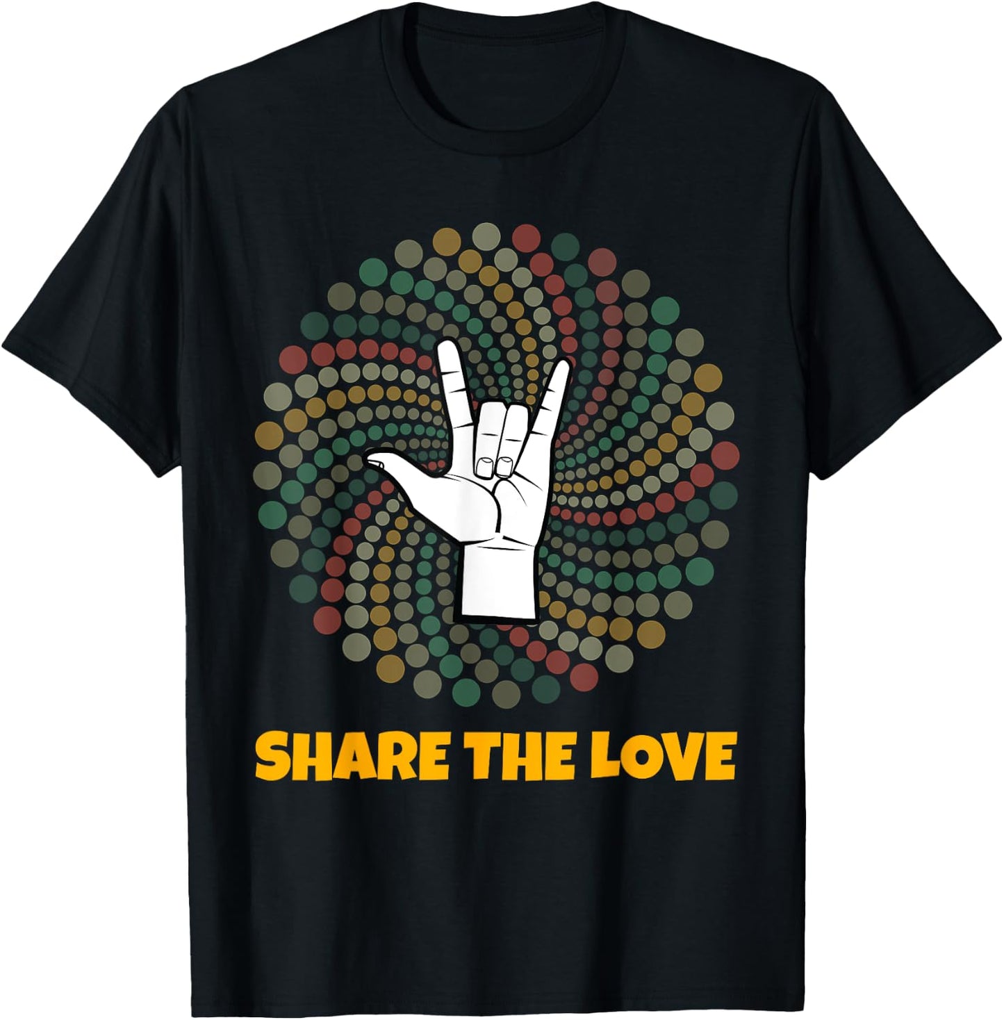 Share The Love T Shirt Kids Boys Girls ASL Gift Women Kids T-Shirt - T-Shirt | Black