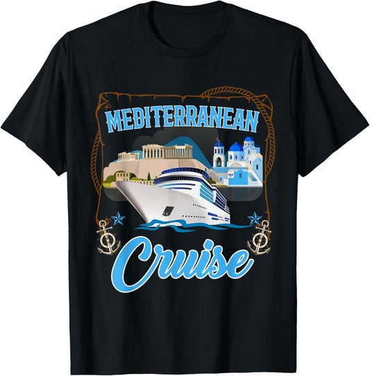 Mediterranean Cruise , Women, Boys and Girls T-Shirt - T-Shirt | Black