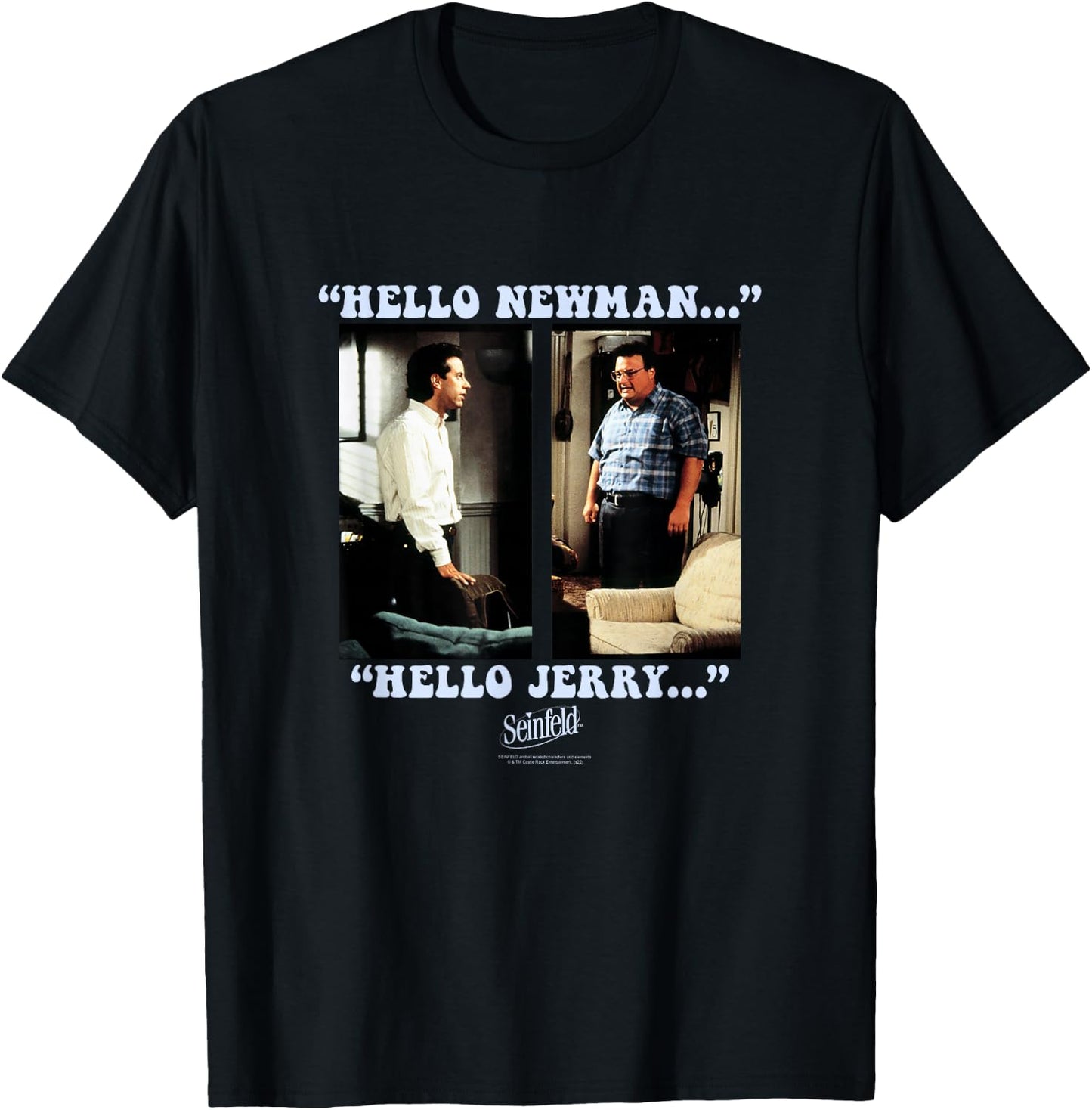Seinfeld Newman and Jerry Face Off Funny 90's TV Show T-Shirt - T-Shirt | Black