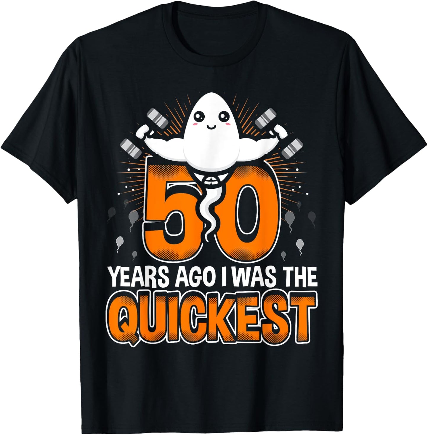 50 years ago I was the quickest 50th birthday funny T-Shirt - T-Shirt | Black