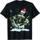 Santa Anchor Cool Christmas Lights Boating Sailing Boat Ship T-Shirt - T-Shirt | Black