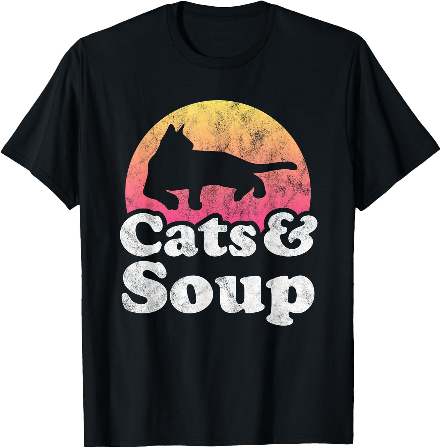Cats and Soup Men's or Women's Cat and Soup T-Shirt - T-Shirt | Black