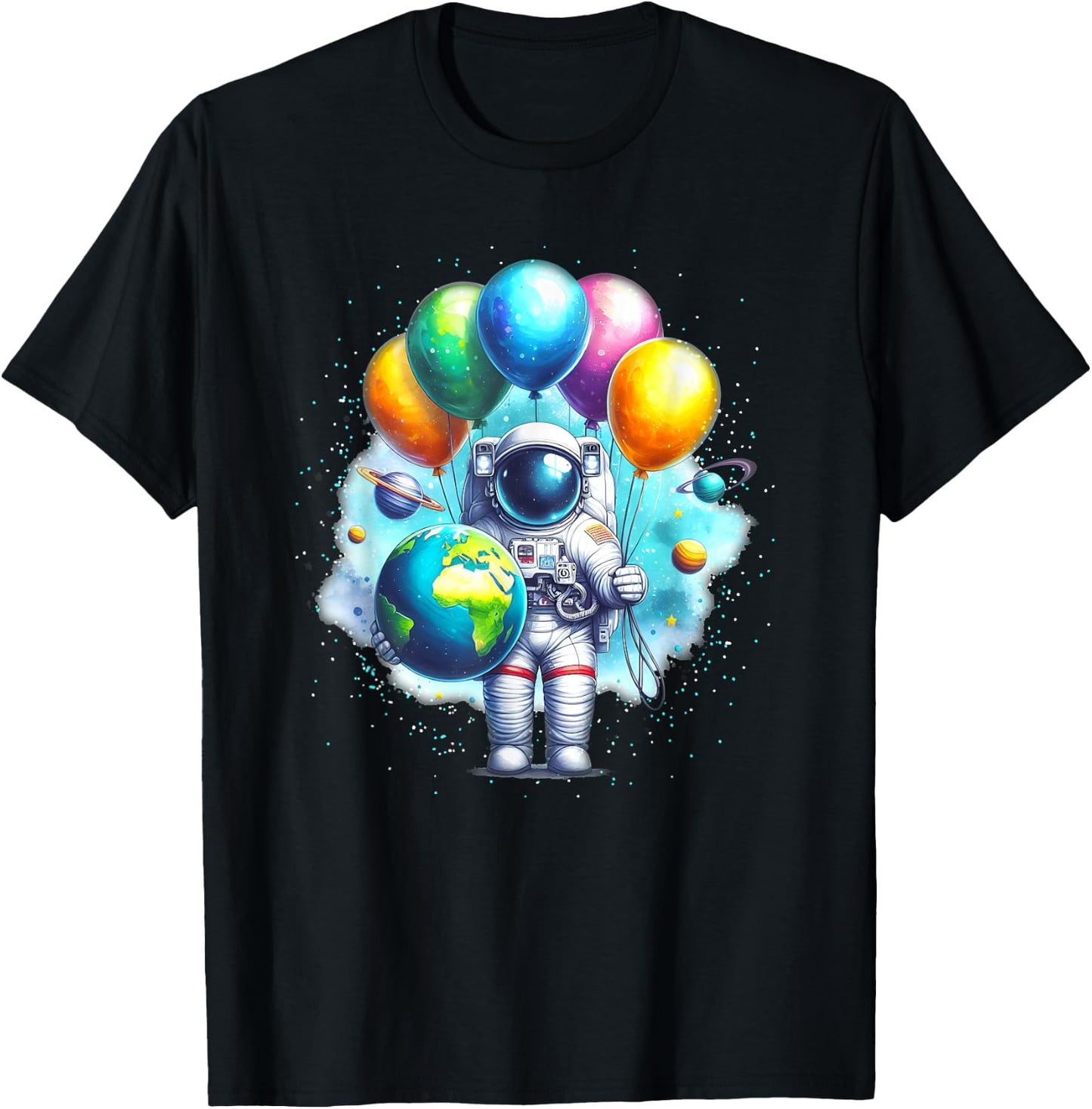 Just A Boy Who Loves Planets Solar System Astronomy Space T-Shirt - T-Shirt | Black