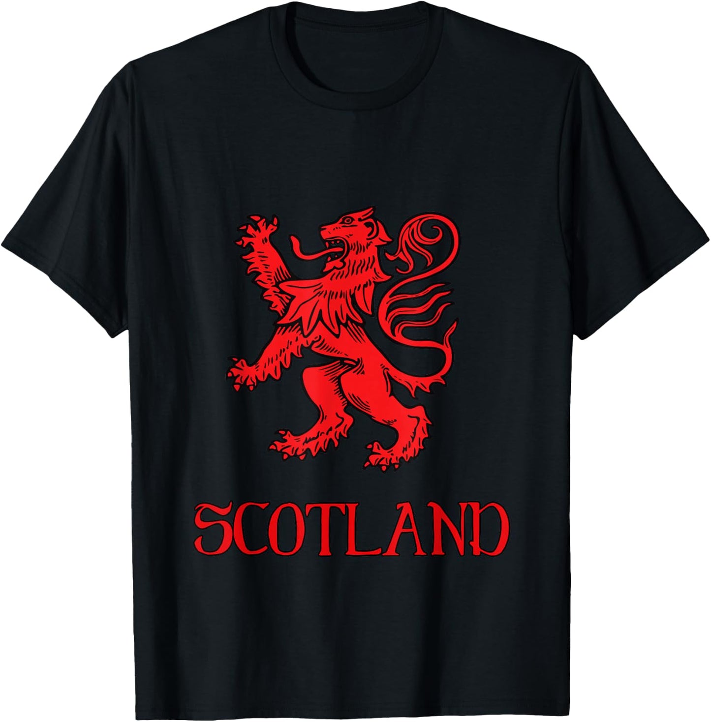 Lion Rampant Scotland Scottish Scots Flag Gift T-Shirt - T-Shirt | Black