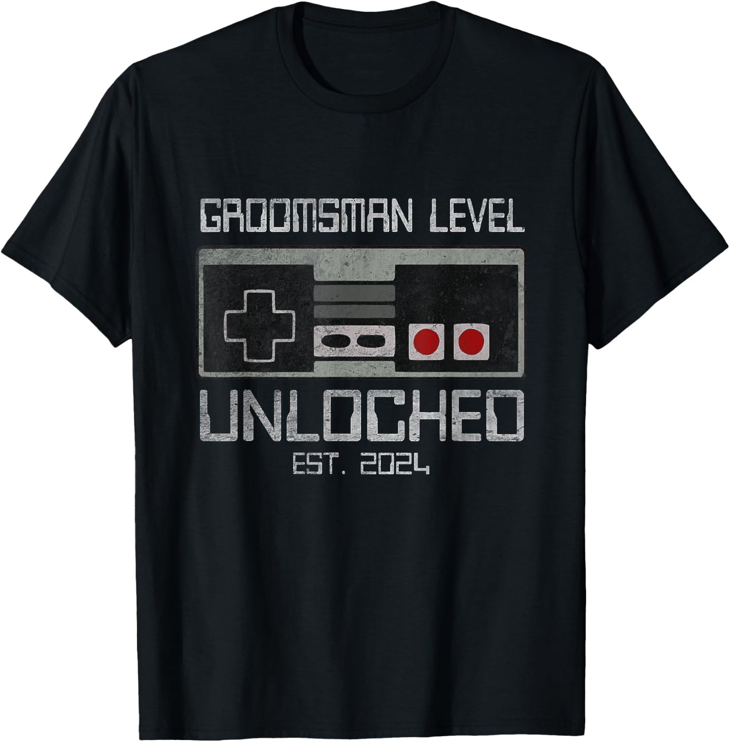 Groomsmen Matching Bachelor Party For Gamer Husband Wedding T-Shirt - T-Shirt | Black