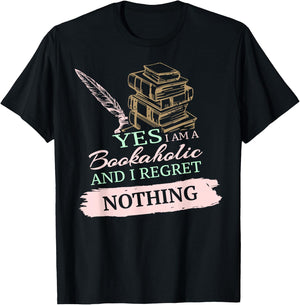 Yes, I Am A Bookaholic Book Lover Reading Pun T-Shirt - T-Shirt | Black