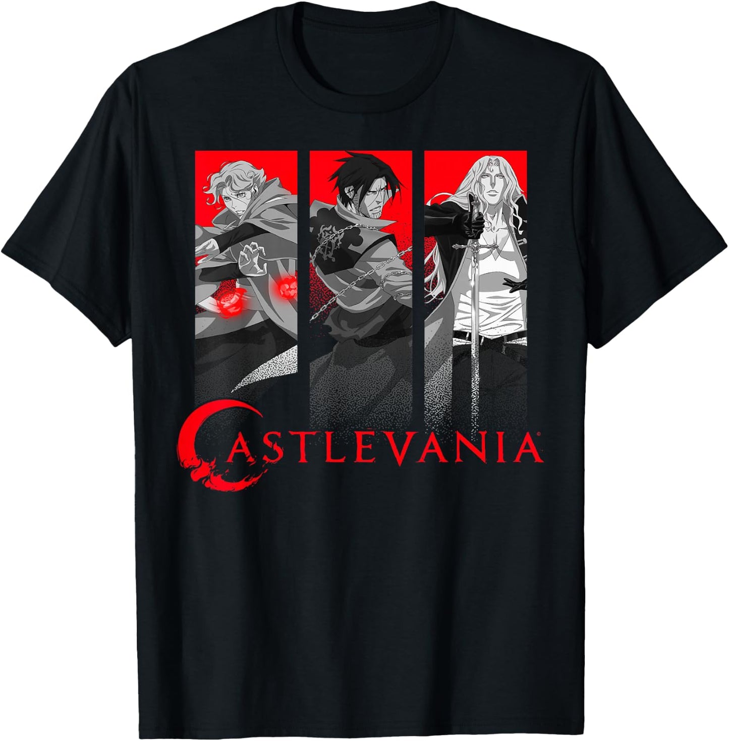 Castlevania Netflix , Men's Black Short Sleeve Classic Fit , Anime Themed Applique , Size Small T-Shirt - T-Shirt | Black