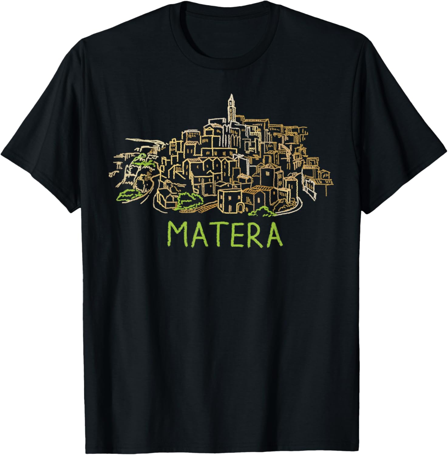 Matera Italy Art Gift Men Women T-Shirt - T-Shirt | Black