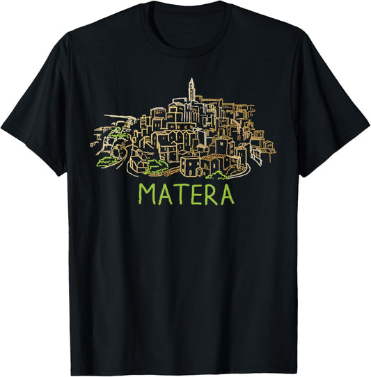Matera Italy Art Gift Men Women T-Shirt - T-Shirt | Black