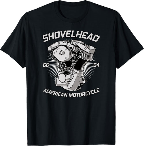 Vintage HD Motorcycle VTwin ShovelHead Engine Drawing Biker