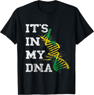 Jamaica It's in My DNA Jamaican Pride Roots Caribbean T-Shirt - T-Shirt | Black