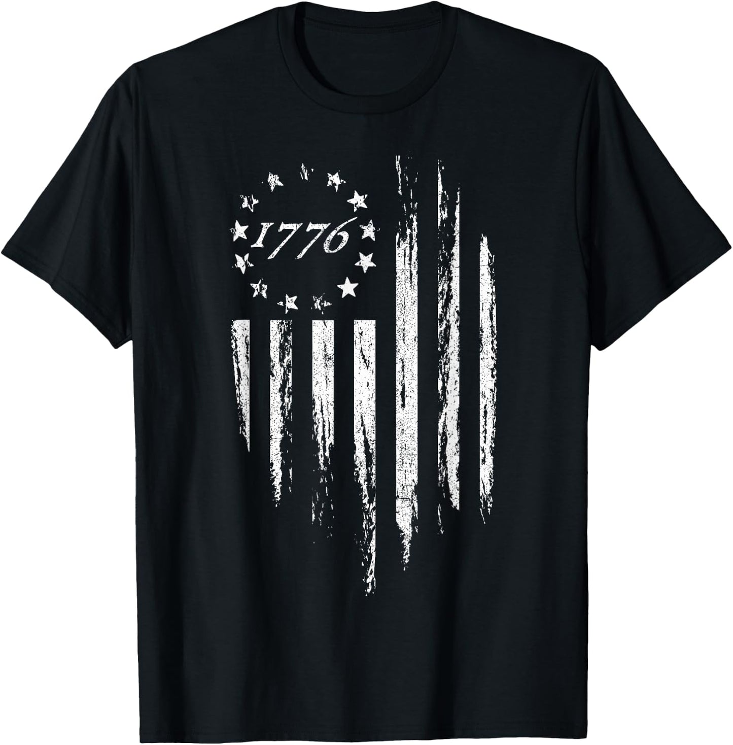 1776 American Flag Betsy Ross 13 Stars USA 4th of July Gift T-Shirt - T-Shirt | Black