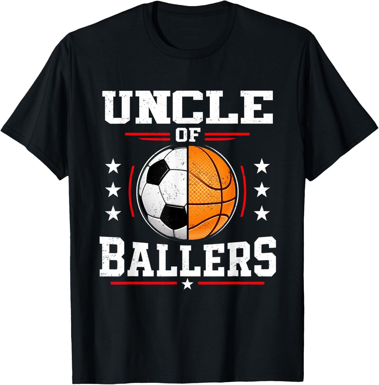 Uncle of Ballers Basketball Soccer Uncle T-Shirt - T-Shirt | Black