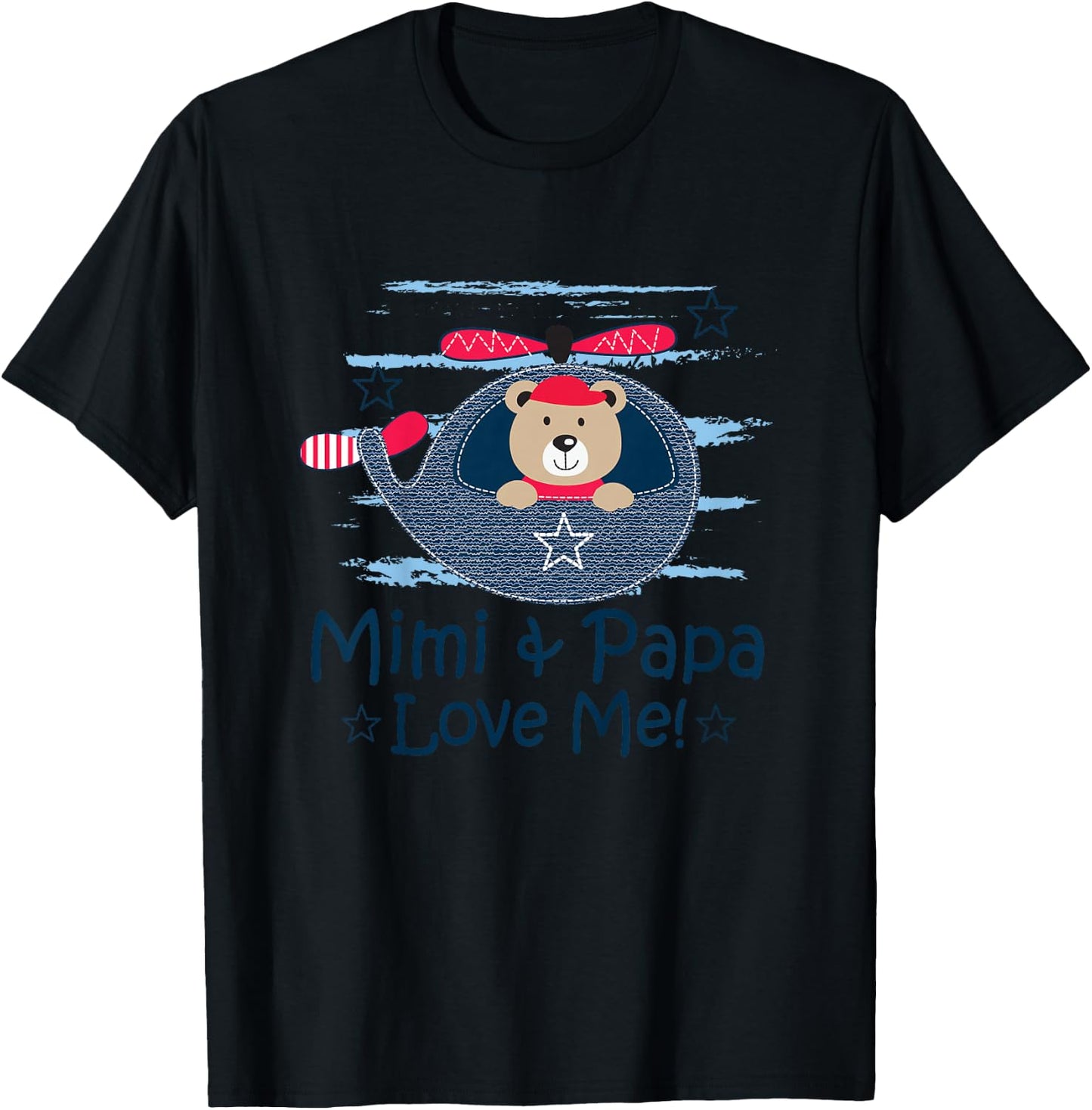 Kids Mimi and Papa Love Me Grandson T-Shirt - T-Shirt | Black