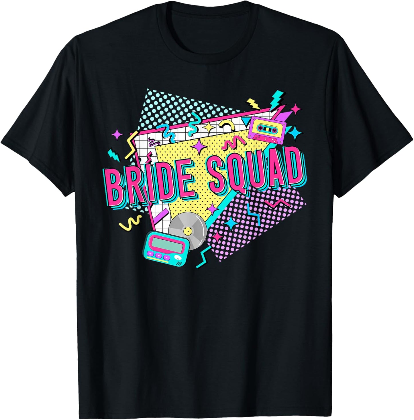 Retro Bride Crew of the 90s Bachelorette 90s Bride Squad T-Shirt - T-Shirt | Black