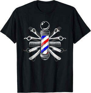 Barber's Pole - Hairdressing T-Shirt - T-Shirt | Black