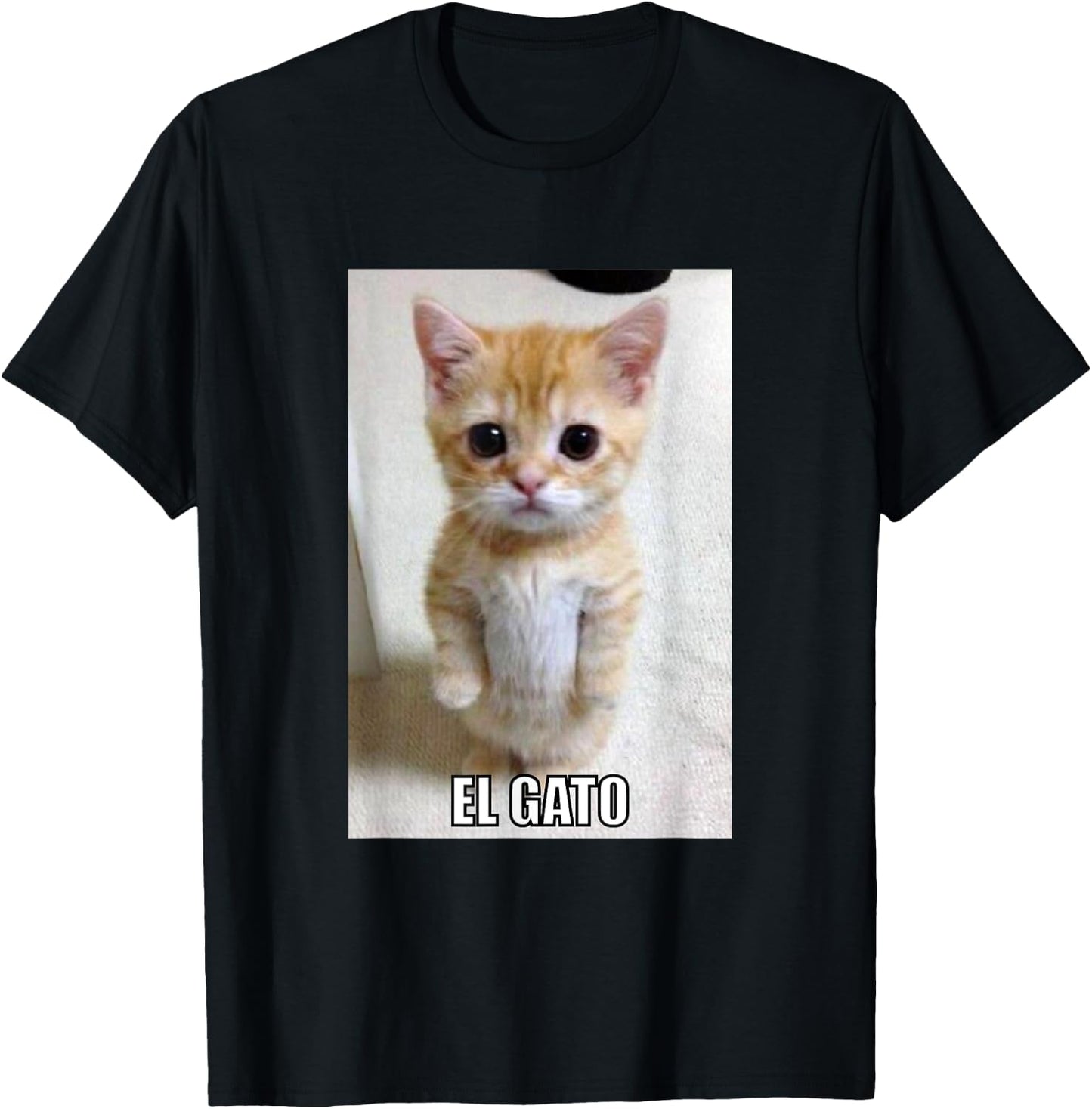 El Gato Meme Sad Crying Cat Munchkin Kitty Meme Men Women Girls Kids T-Shirt - T-Shirt | Black