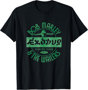 Bob Marley Exodus Europe Tour 1977 White T-Shirt - T-Shirt | Black