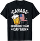4th Of July Beer American Flag Garage Drinking Team Captain Men T-Shirt - T-Shirt | Black