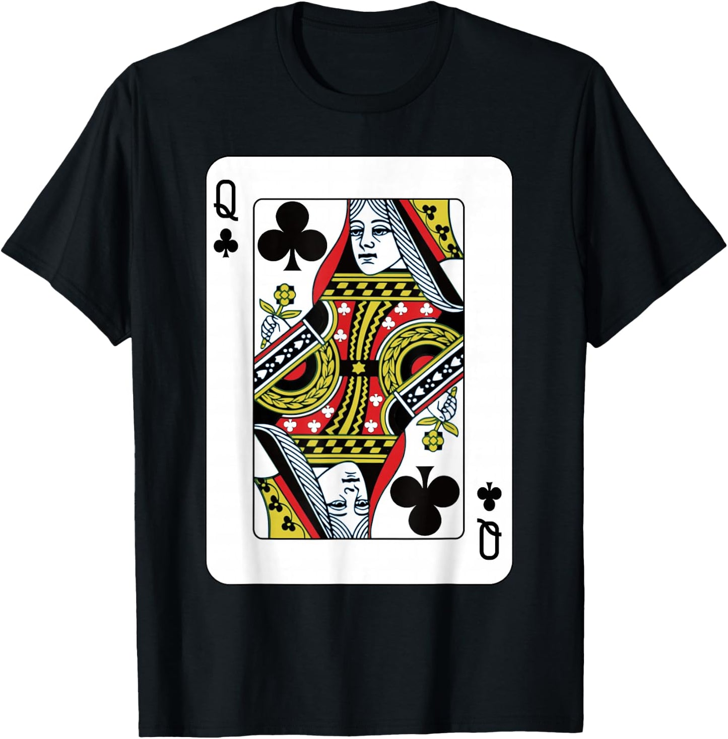 Queen of the Clubs at the Card Poker T-Shirt - T-Shirt | Black