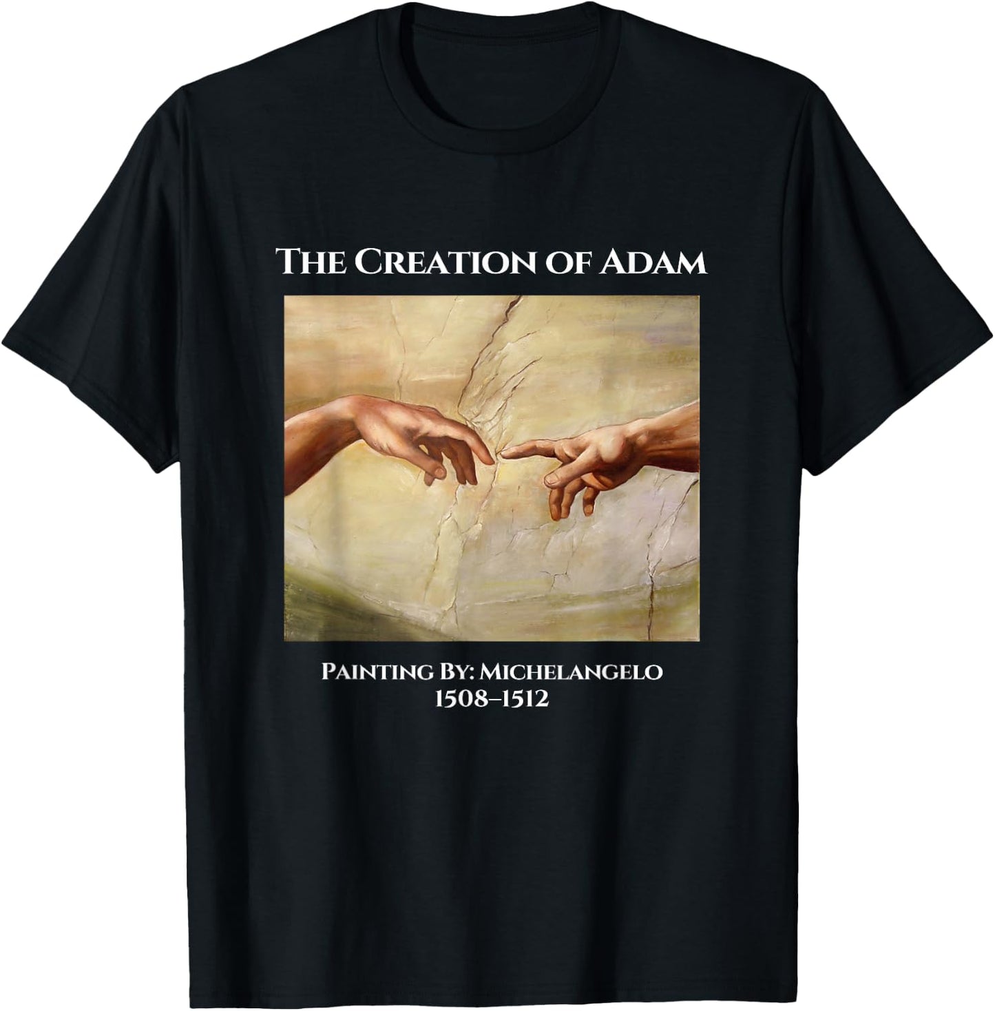 The Creation of Adam Novelty Graphic & Cool Art Designs T-Shirt - T-Shirt | Black