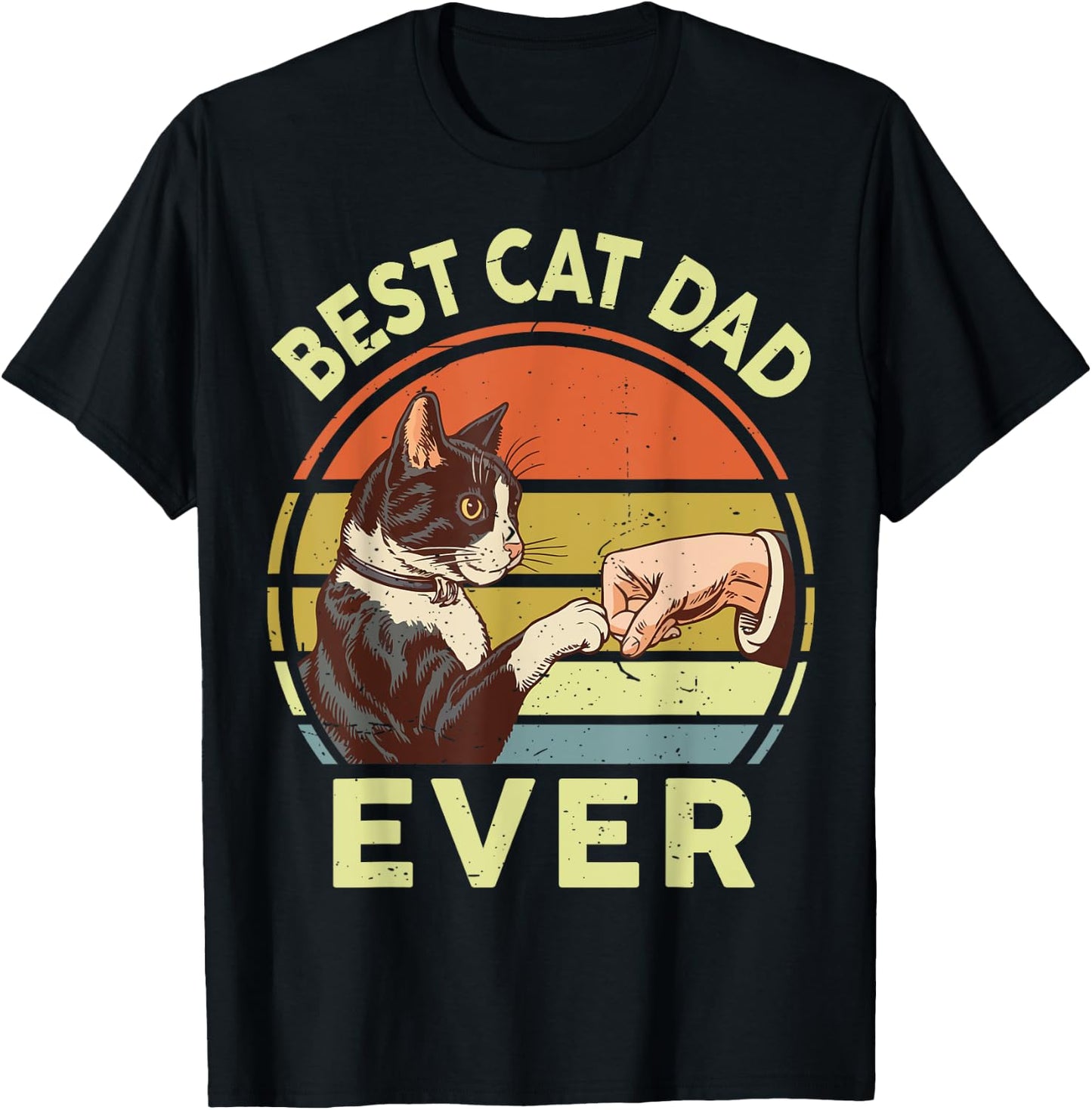 Best Cat Dad Ever Tuxedo Daddy Father Day Gift from Wife Women Kids T-Shirt - T-Shirt | Black