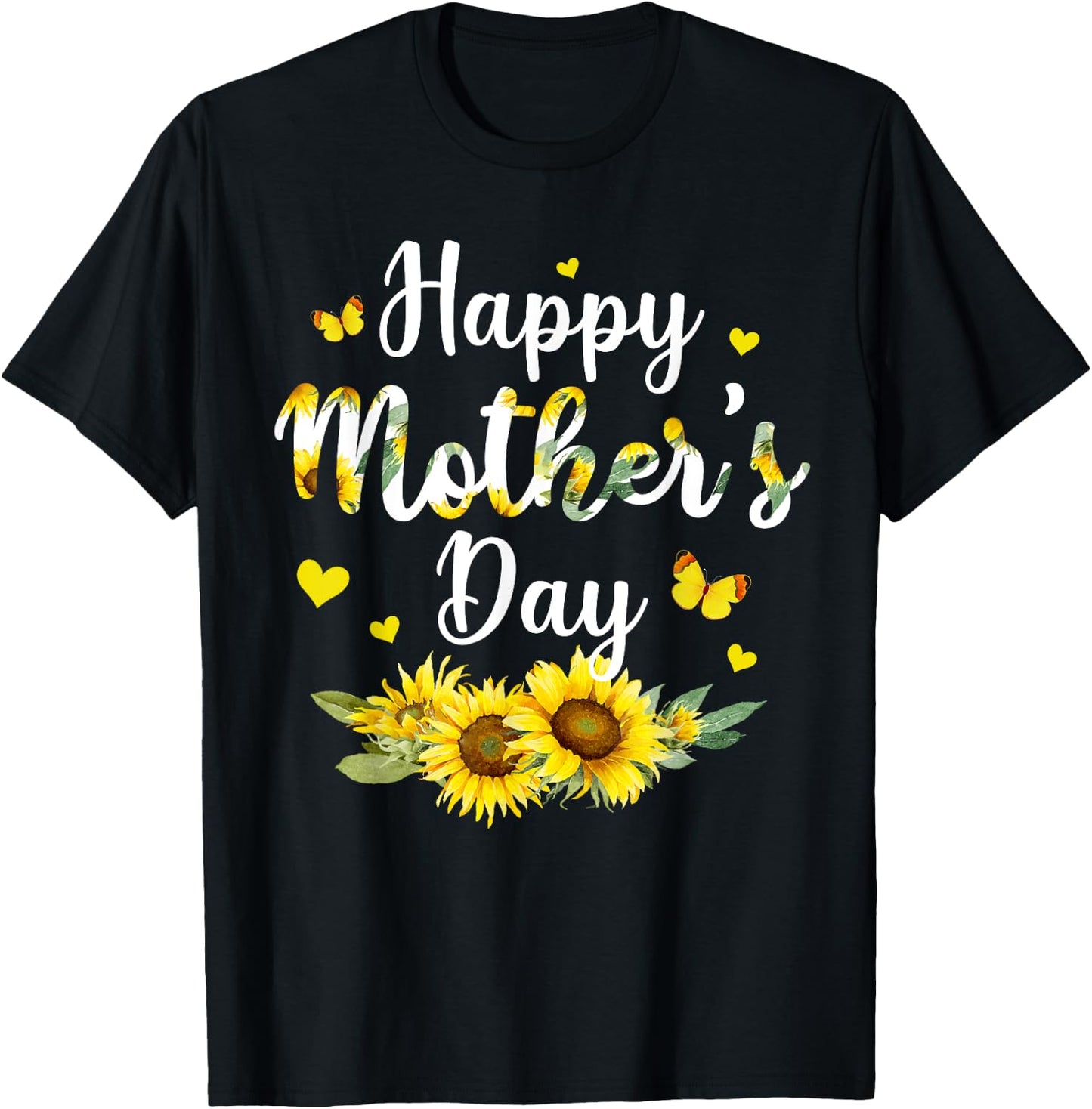 Happy Mother's Day With Cute Sunflower Mothers Day Women T-Shirt - T-Shirt | Black