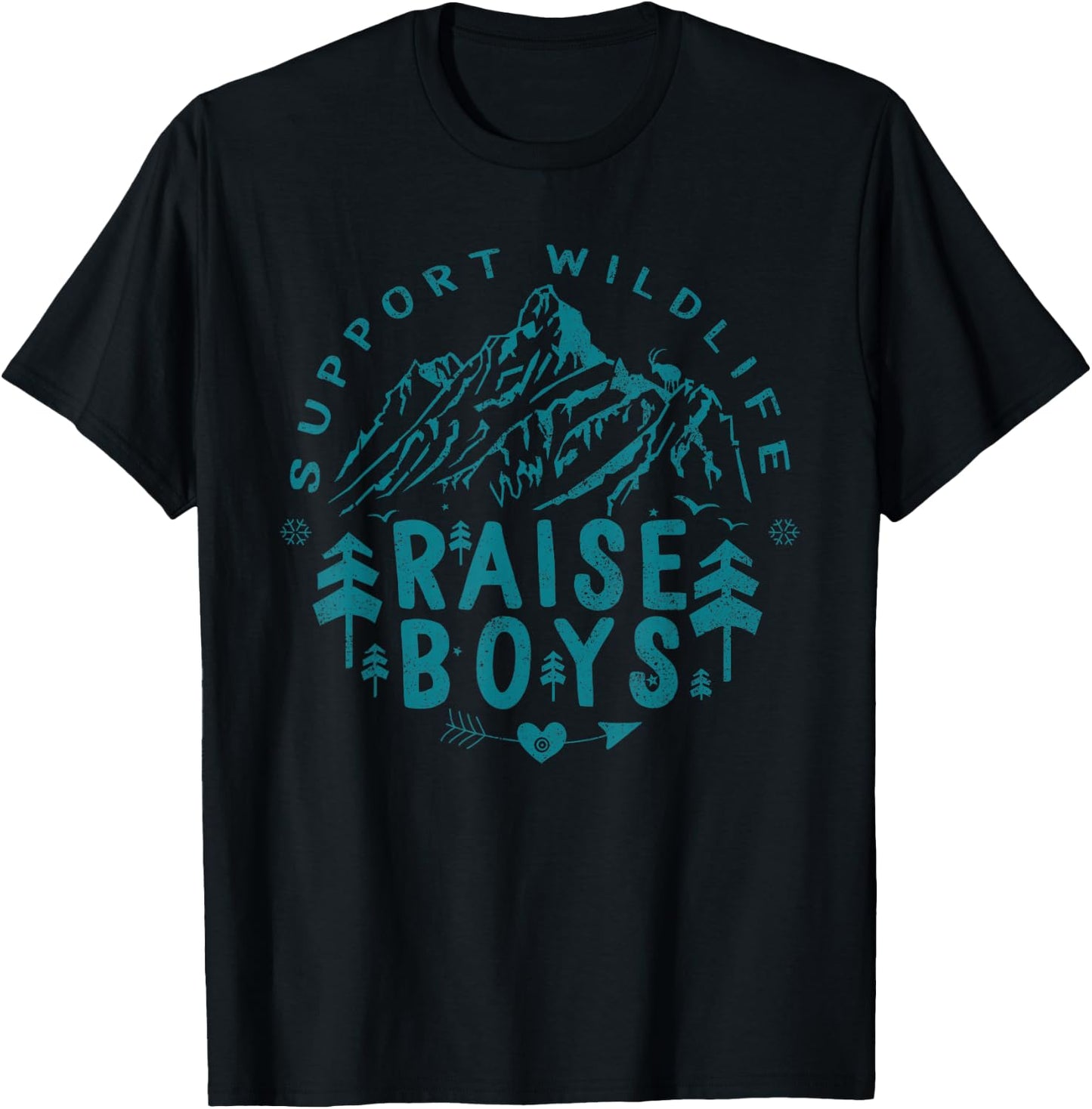Mothers day Support Wildlife Raise Boys Mom Dad Parents T-Shirt - T-Shirt | Black