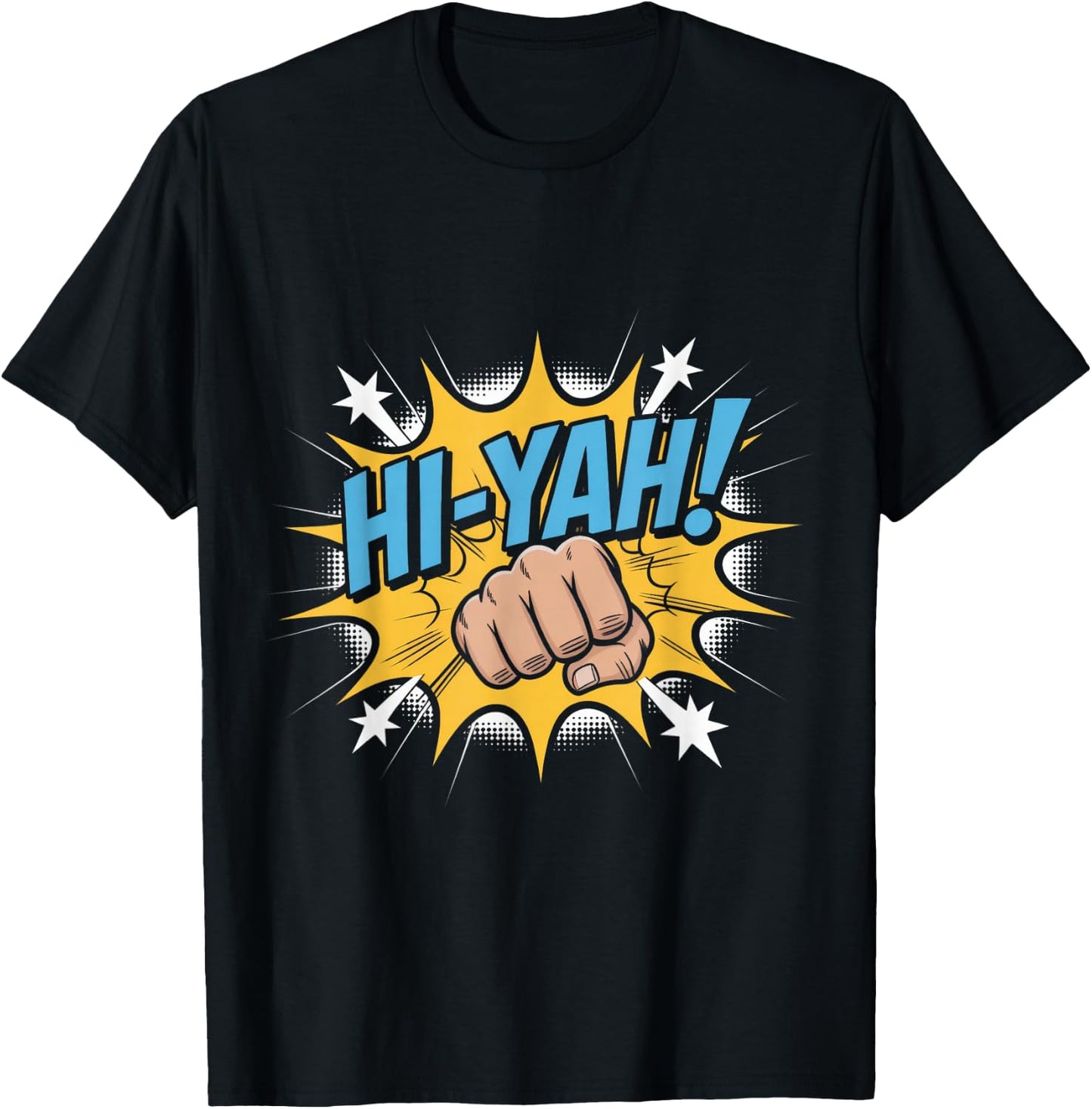 Karate Chop Hi-Yah Comic Pop Art T-Shirt - T-Shirt | Black