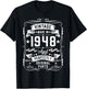Vintage 1948 77 Years Old Gifts 77yr 77th Birthday T-Shirt - T-Shirt | Black