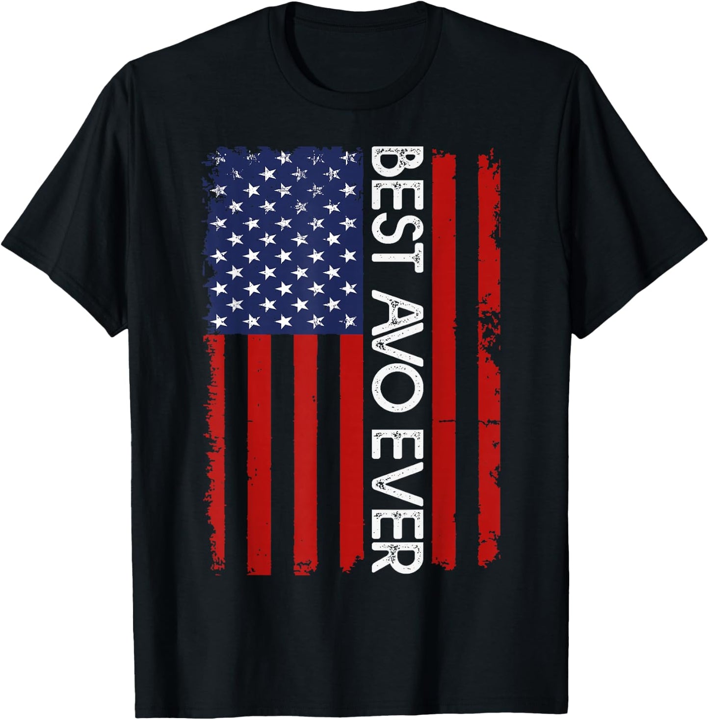 Best AVO Ever Vintage American Flag Fathers Day T-Shirt - T-Shirt | Black