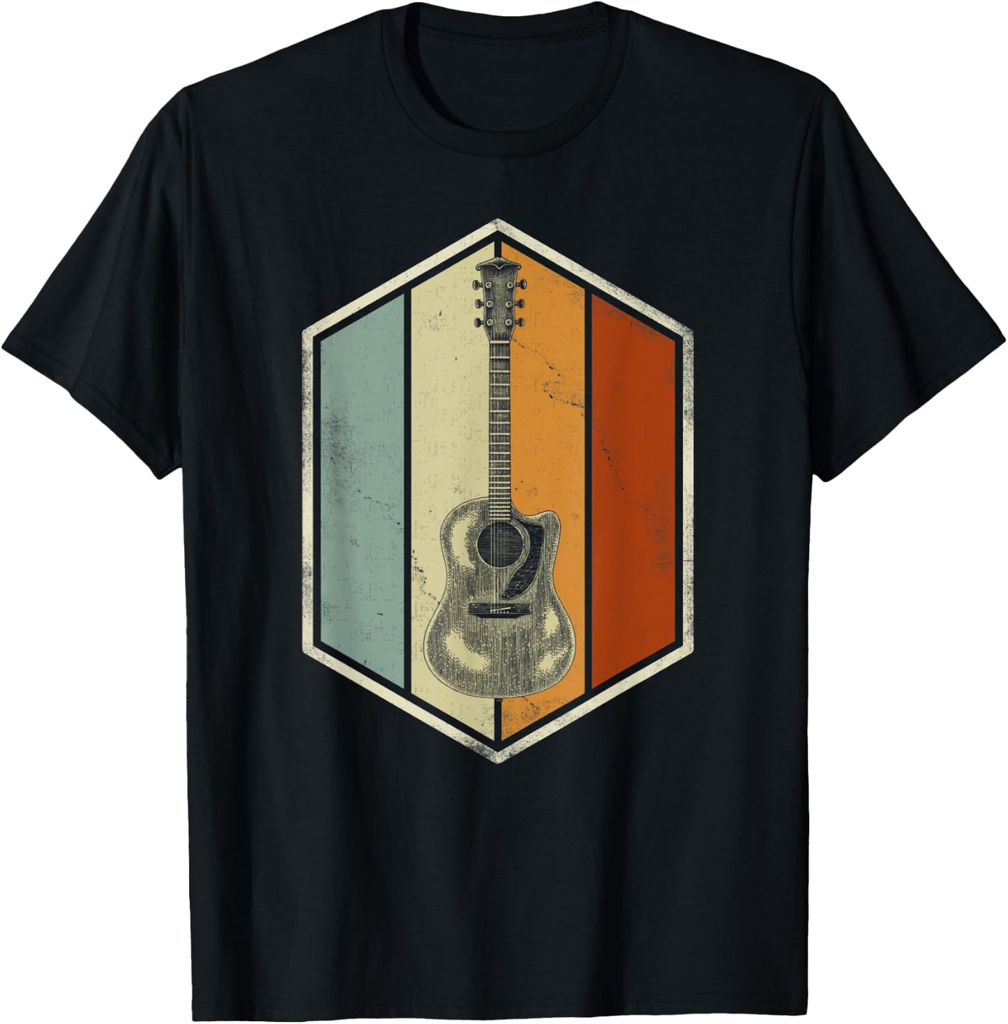 Retro Vintage Guitar Player Gifts Guitarist Music Lover Band T-Shirt - T-Shirt | Black