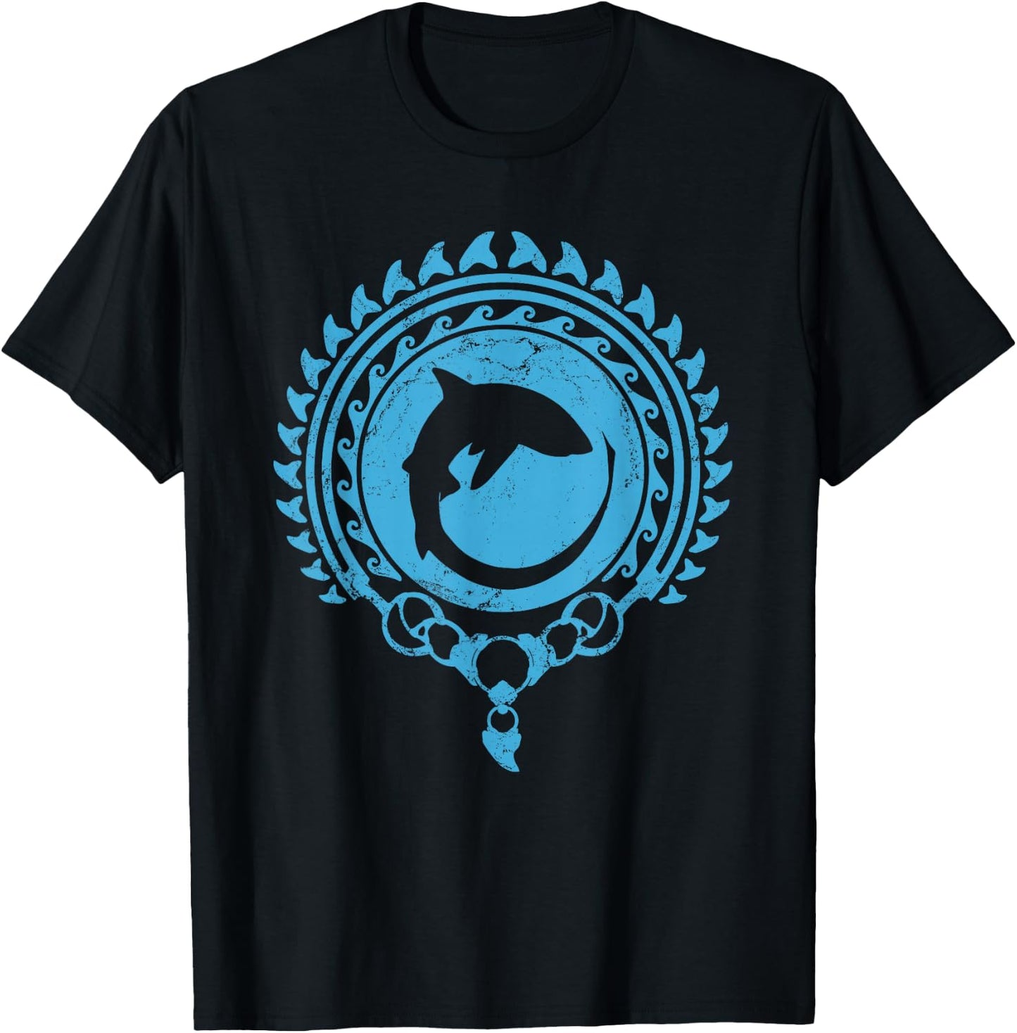 Thresher Shark Polynesian Tribal Tattoo T-Shirt - T-Shirt | Black