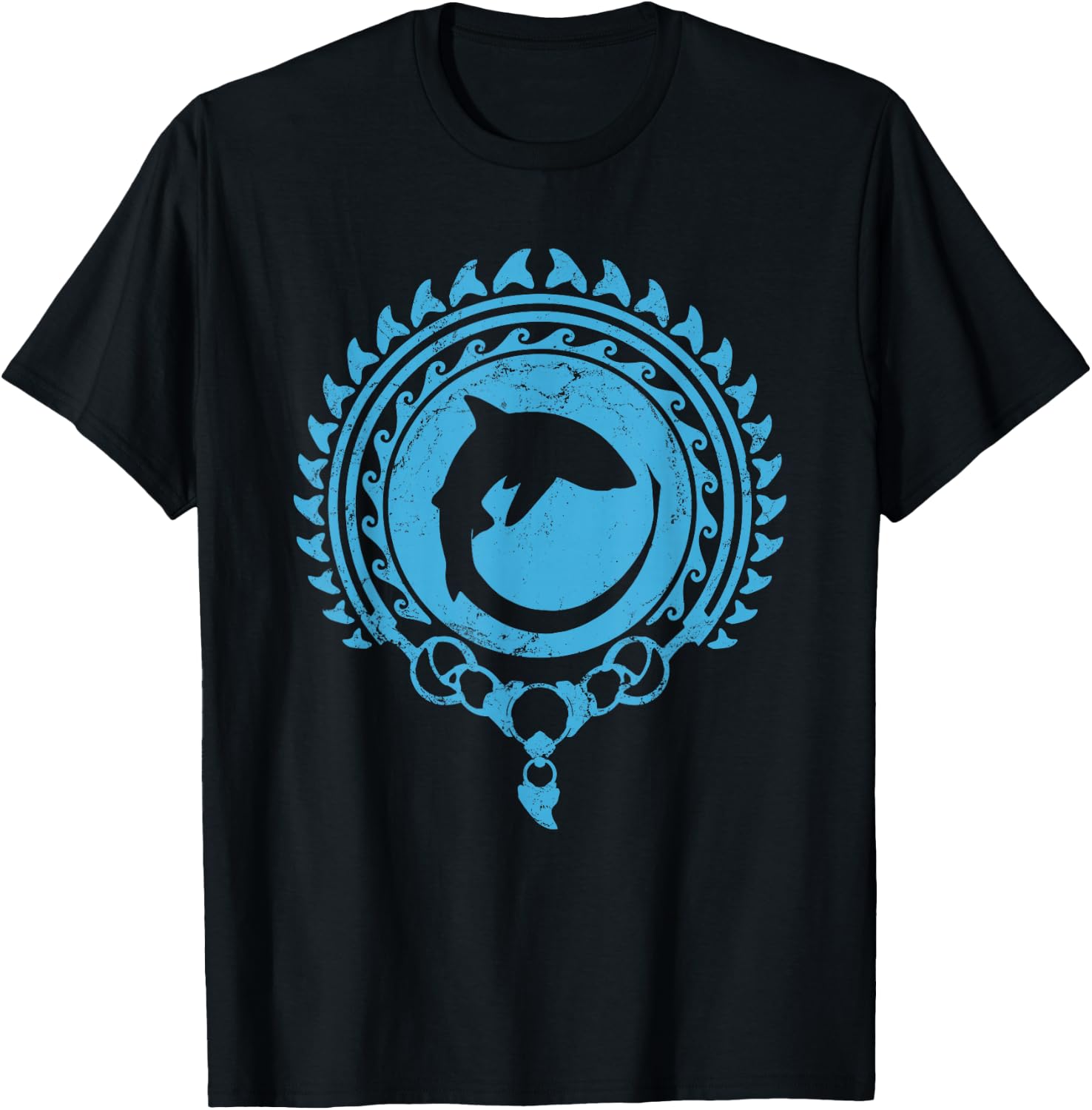 Thresher Shark Polynesian Tribal Tattoo T-Shirt - T-Shirt | Black