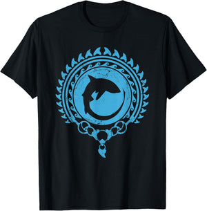Thresher Shark Polynesian Tribal Tattoo T-Shirt - T-Shirt | Black